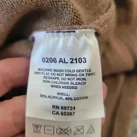 Columbia Women's Tan Acrylic & Cotton Knit Sweater Hoodie - Picture 12 of 12